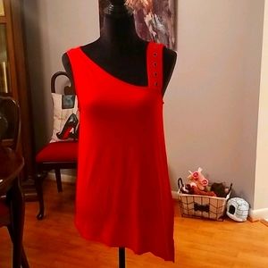 Red half. Sleeve stylish top NWOT